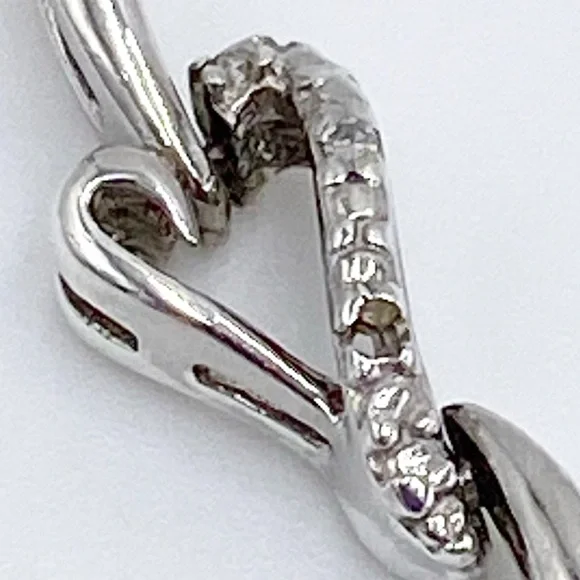 Vintage Heng Ngai Sterling Silver Genuine Diamonds Hearts Link Bracelet - Picture 9 of 10